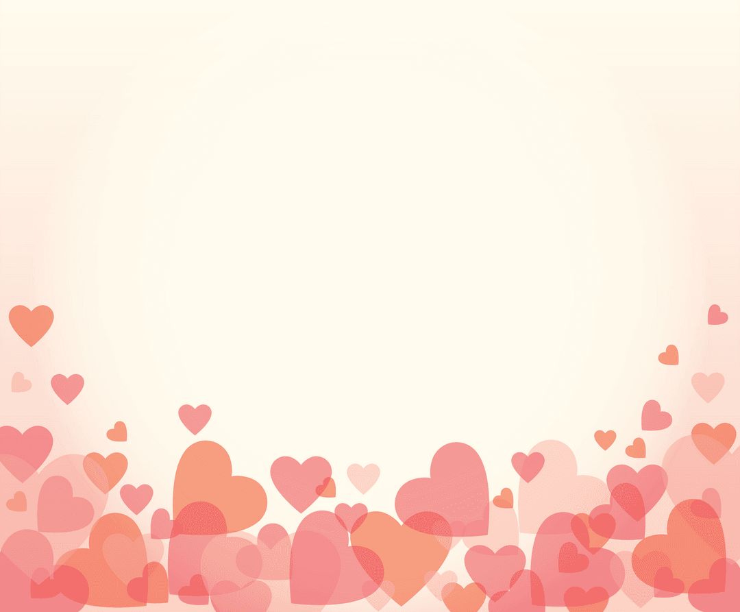 Transparent Pink Hearts Illustration on Soft Background