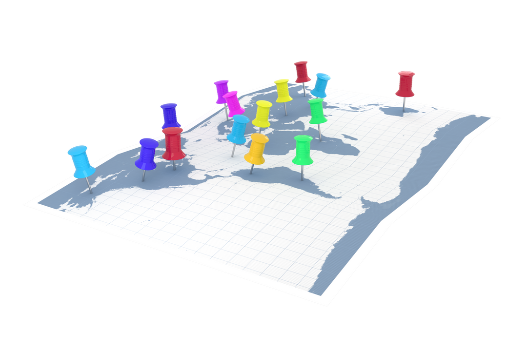 Colorful Pushpins on Transparent World Map for Travel Planning - Download Free Stock Images Pikwizard.com