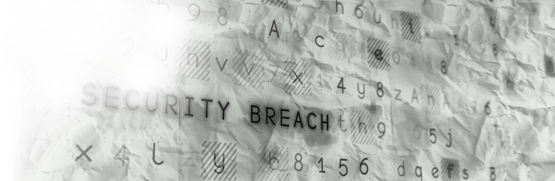 Transparent Security Breach Text on Crumpled Background