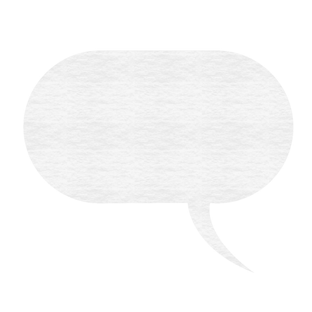 Transparent Curved Speech Bubble on White Background