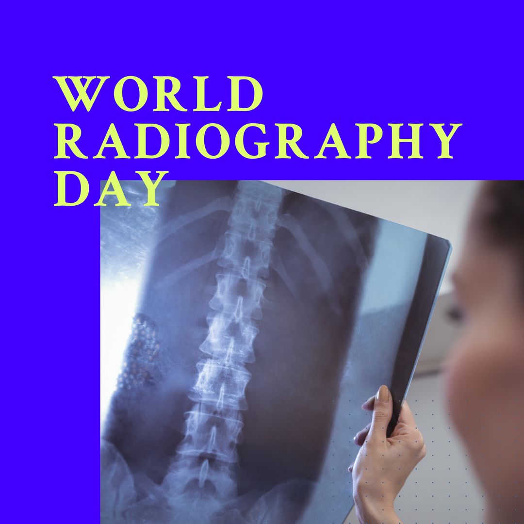 Composition of world radiography day text over caucasian doctors with xray - Download Free Stock Templates Pikwizard.com