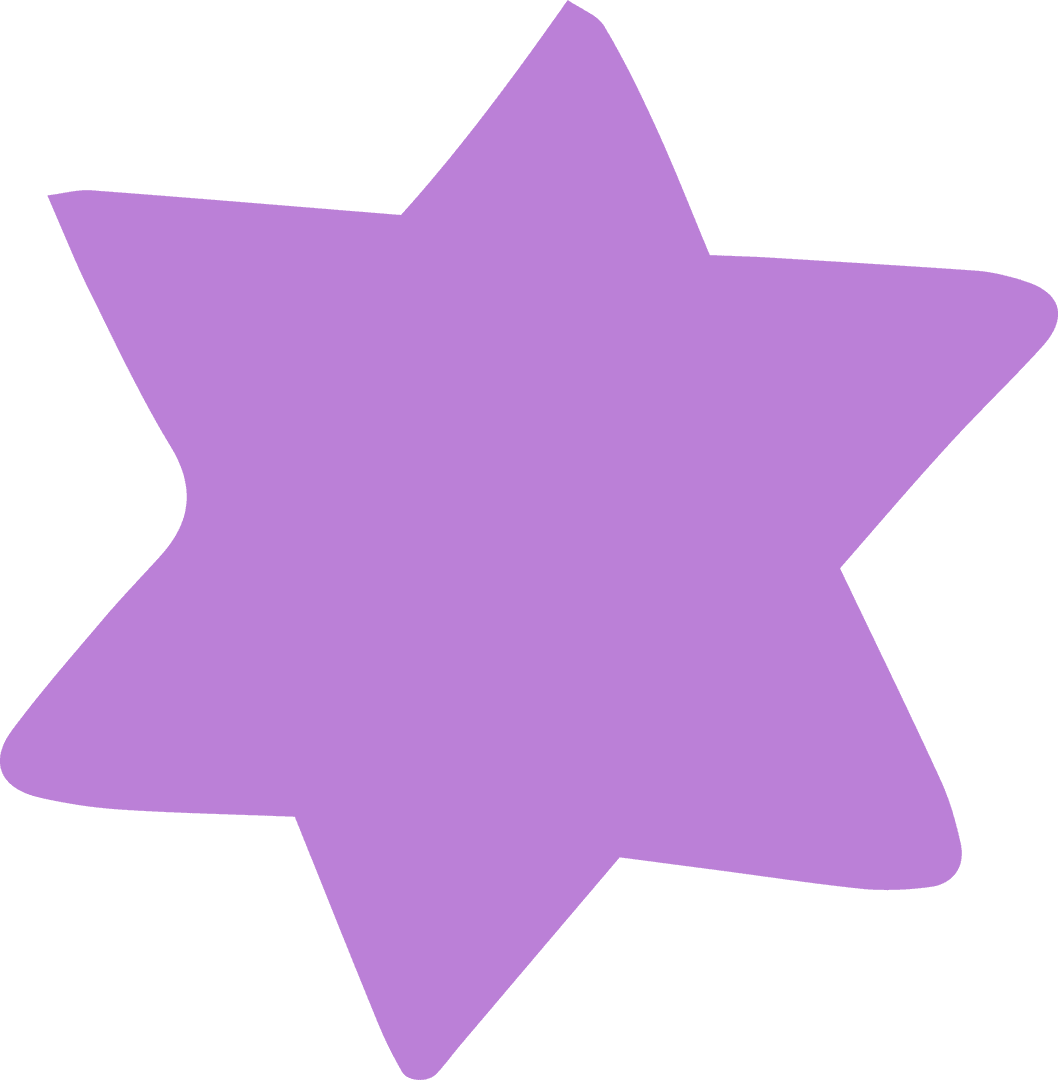 Lavender Geometric Star on Transparent Background