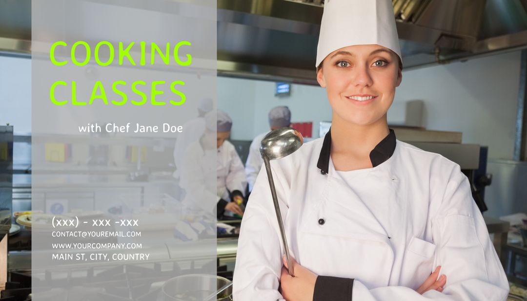 Confident Chef Hosting Cooking Workshops in Professional Kitchen