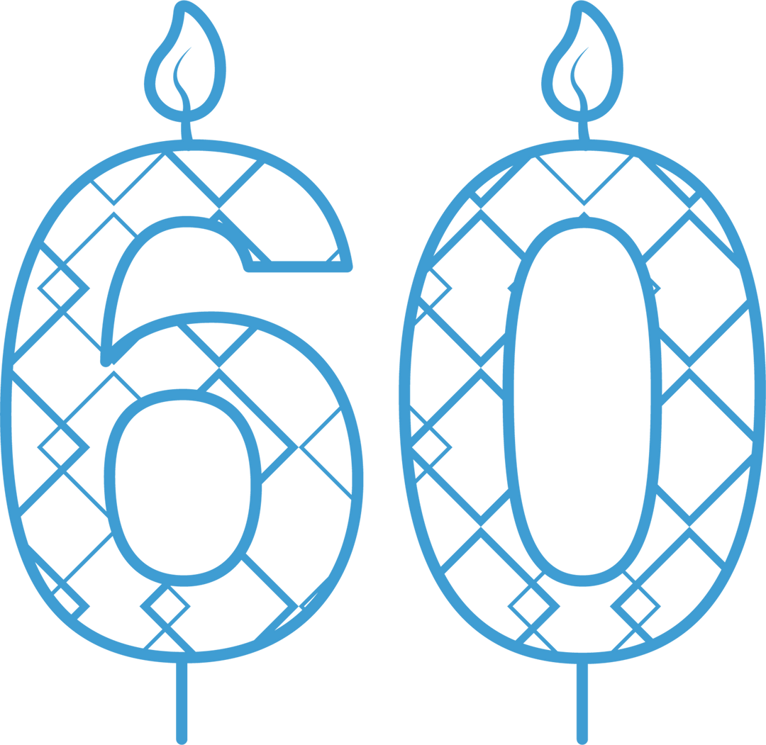 Transparent Birthday Candle Outline Number 60 Vector Design - Download Free Stock Images Pikwizard.com