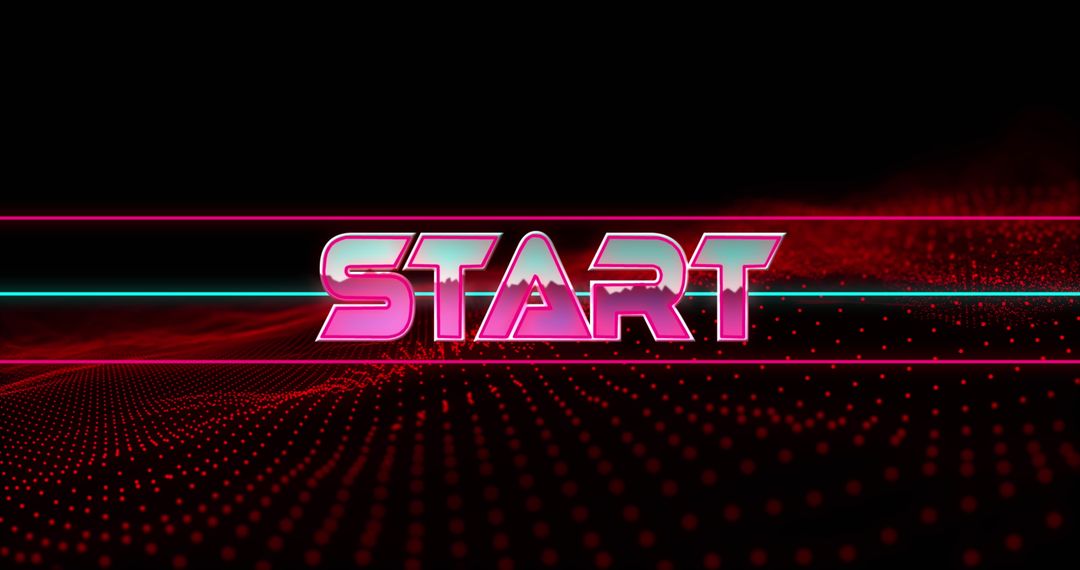 Futuristic Neon Start Text on Digital Background