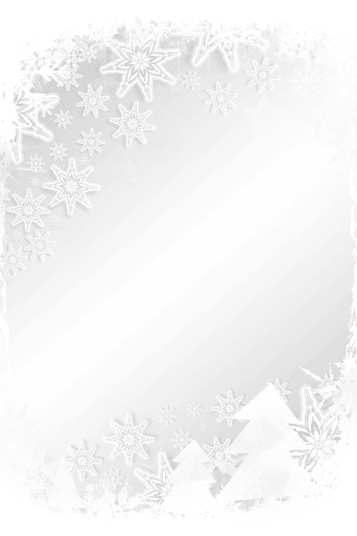 White Snowflakes on Transparent Background Winter Illustration