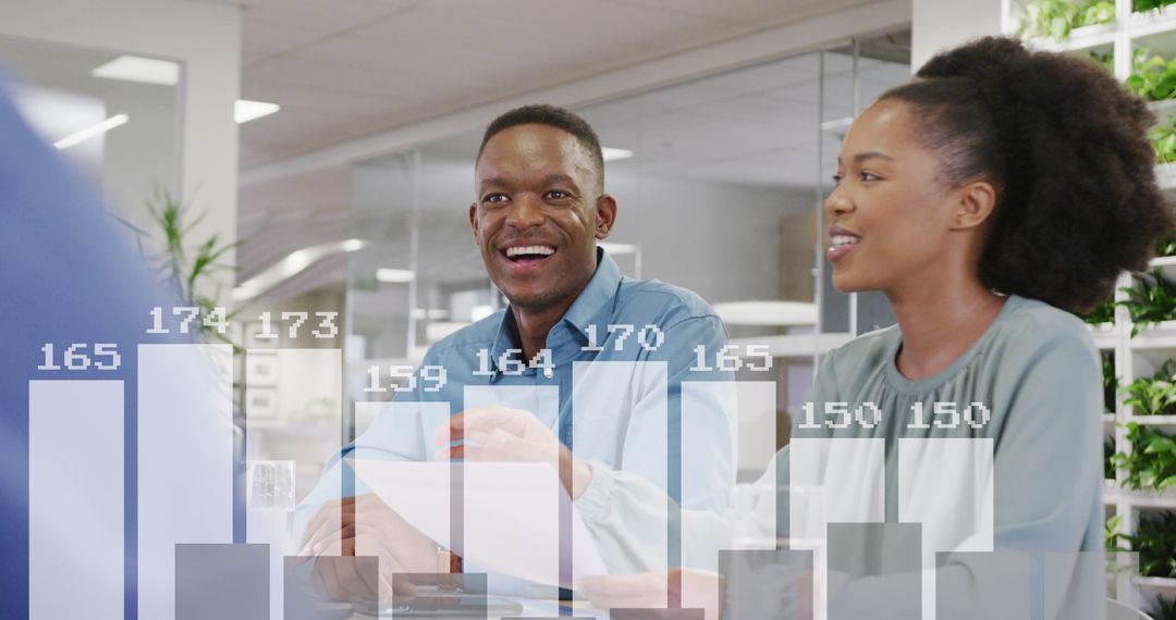 Business Professionals Analyzing Financial Data in Corporate Office