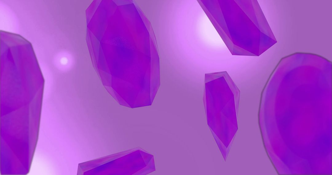 Floating Purple Geometric Shapes on Light Purple Canvas