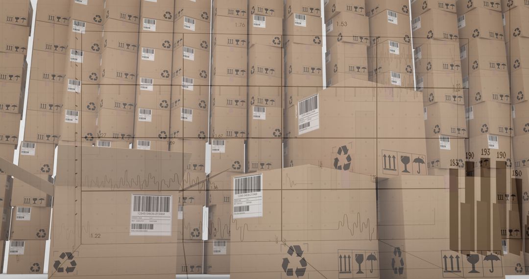 Global Shipping Dynamics Illustrated with Virtual Cardboard Boxes