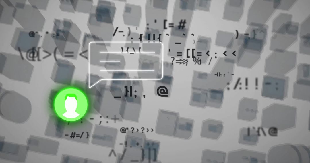 Digital Chat Icon with Data Processing Elements - Free Images, Stock Photos and Pictures on Pikwizard.com