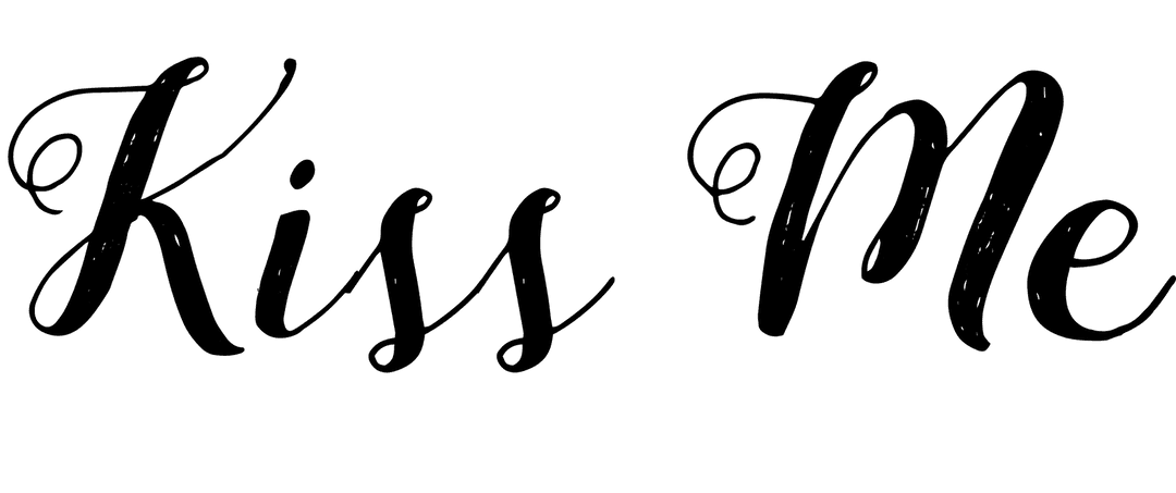 Transparent Illustration of 'Kiss Me' Text with Romantic Design