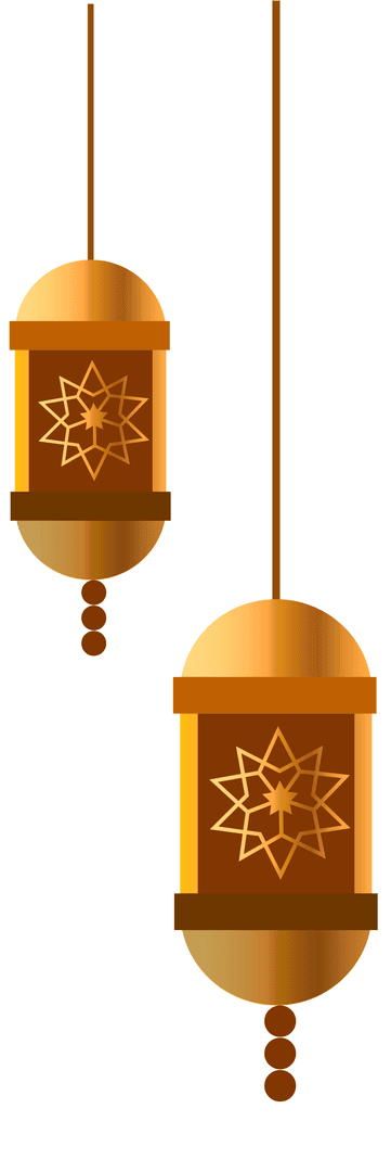 Transparent Vector Lantern Design with Gold Details