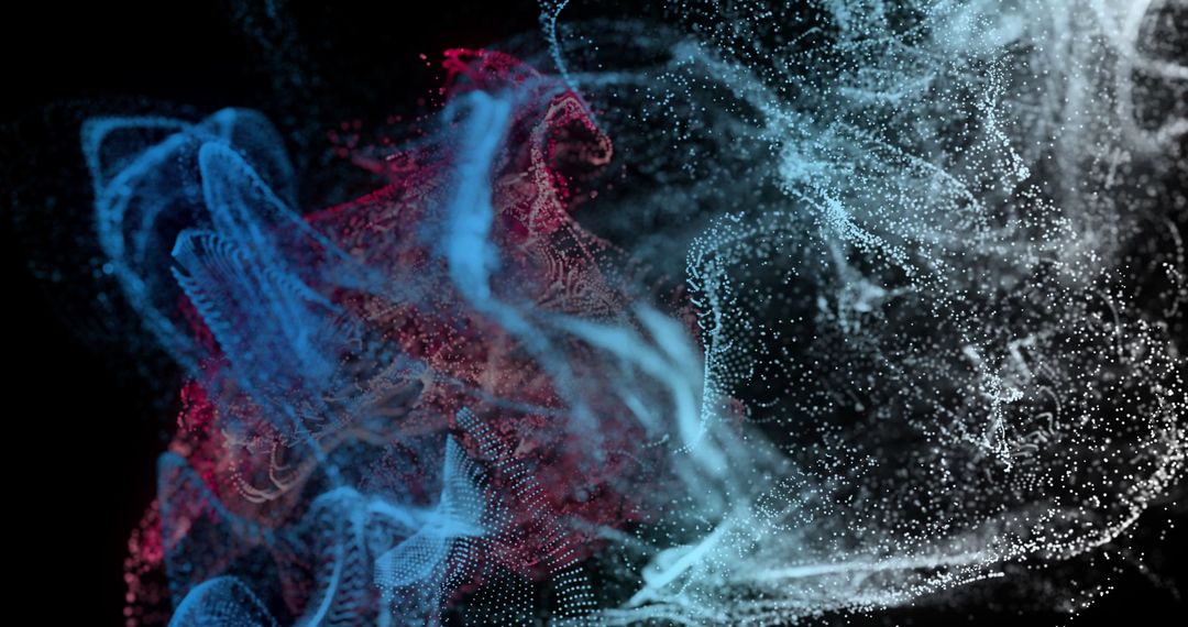 Abstract Digital Mesh with Glowing Connections and Dynamic Movement