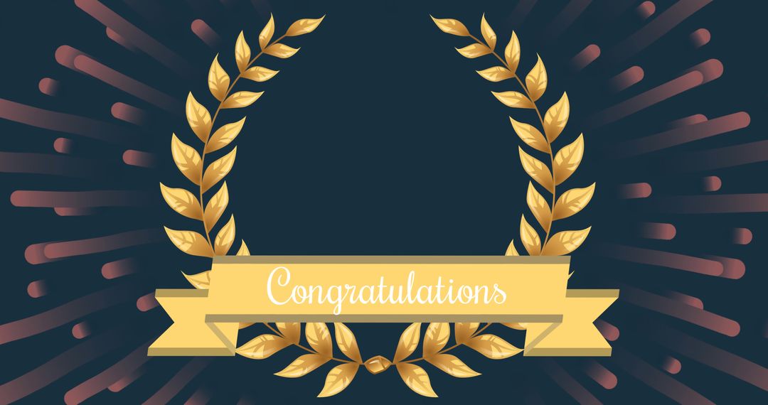 Golden Laurel Wreath with Congratulations Banner