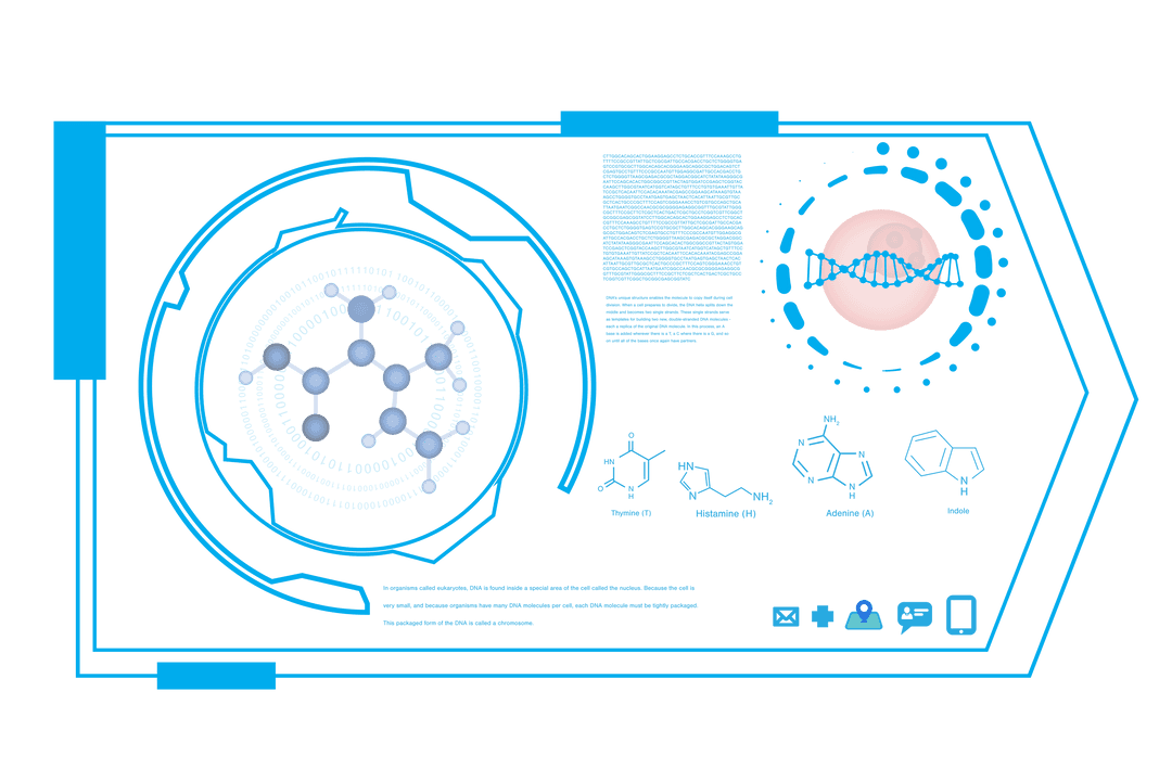 Scientific Interface Digital Data and Abstract Chemical Genetics Transparent Background