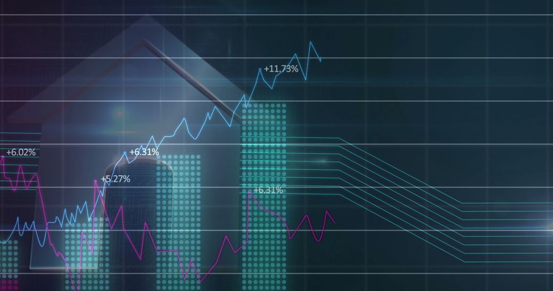 Rising Financial Metrics on Digital Dashboard