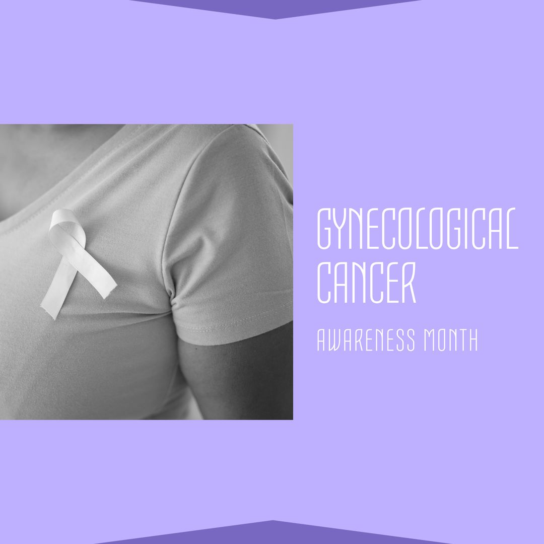 Gynecological Cancer Awareness Ribbon on Woman's Shirt