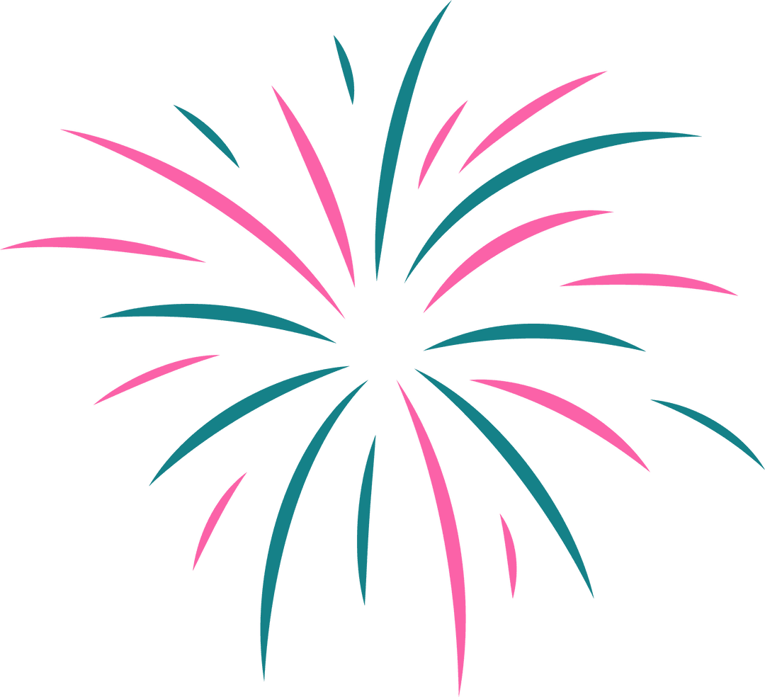 Vibrant Abstract Firework Burst on Transparent Design