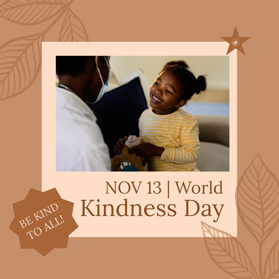 World Kindness Day Celebration with Smiling African American Girl and Doctor - Download Free Stock Templates Pikwizard.com