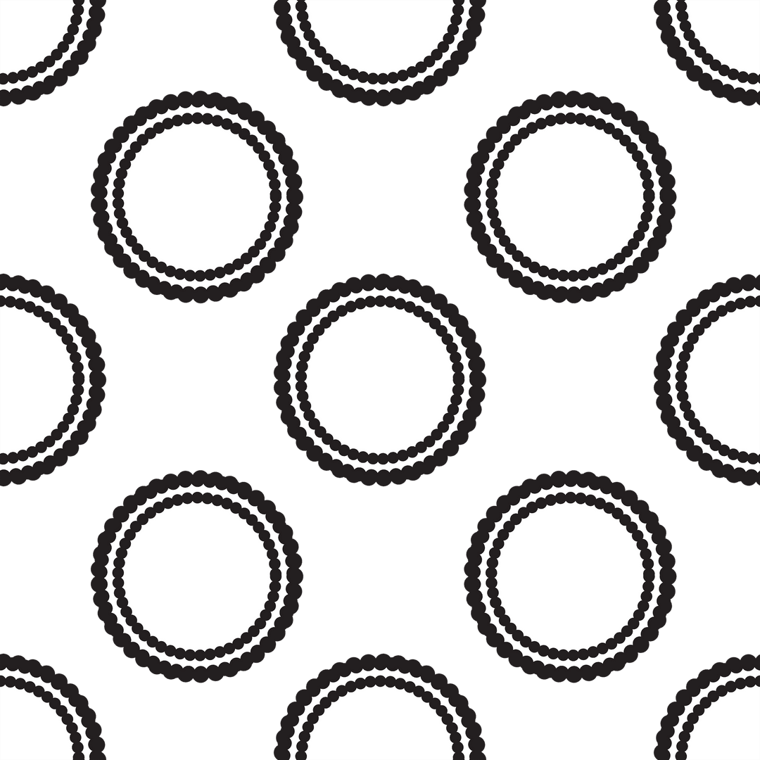 Black and White Circular Pattern on Transparent Background