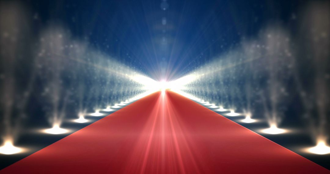 Red carpet illuminated by glowing lights 4k - Free Images, Stock Photos and Pictures on Pikwizard.com