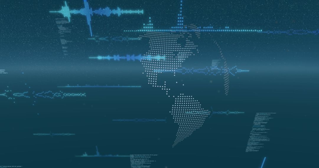 Digital Planet Earth with Data Processing Visual Elements