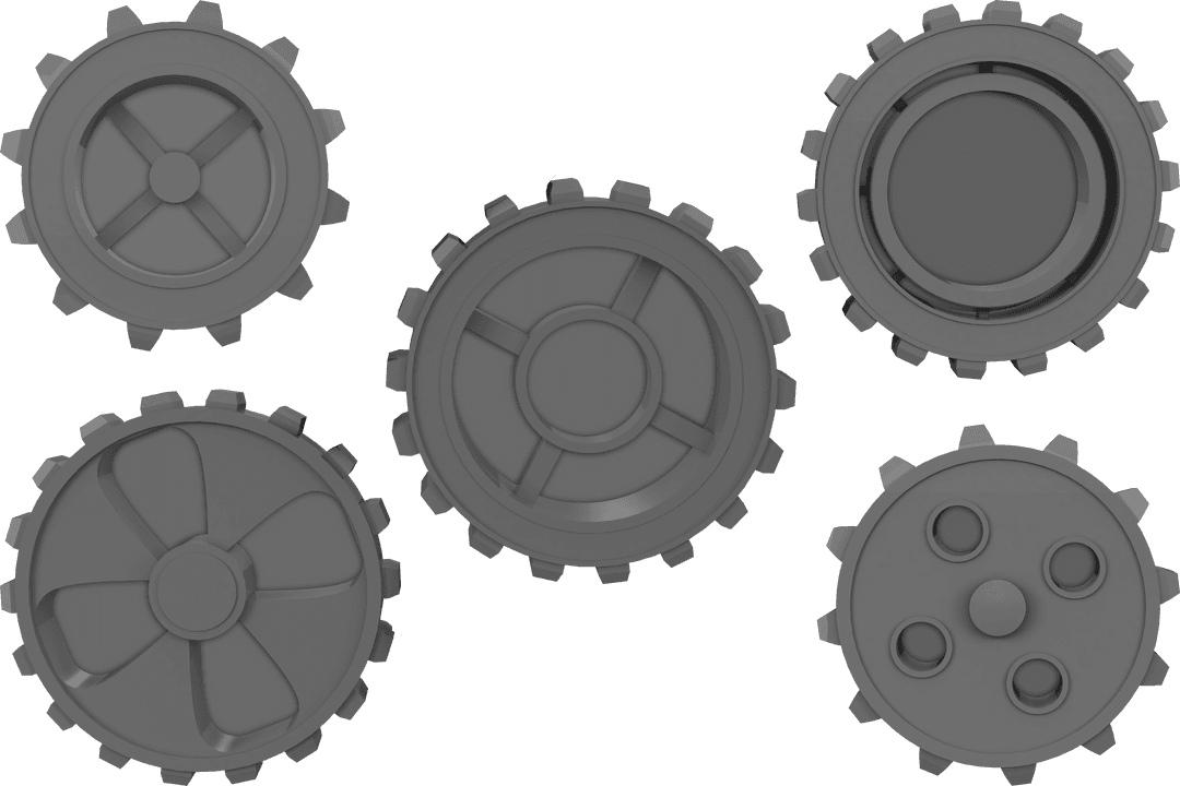Transparent Vector Illustration of Grey Gear Patterns
