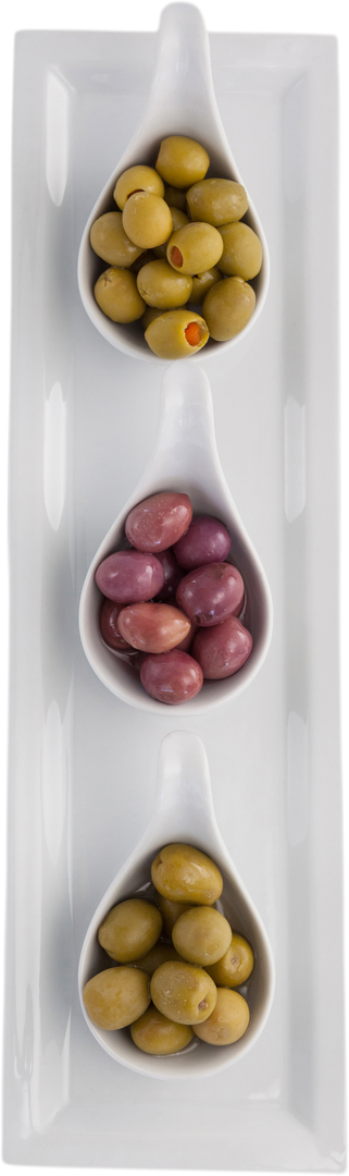 Olives in Transparent Porcelain Bowls on Long White Plate - Download Free Stock Images Pikwizard.com