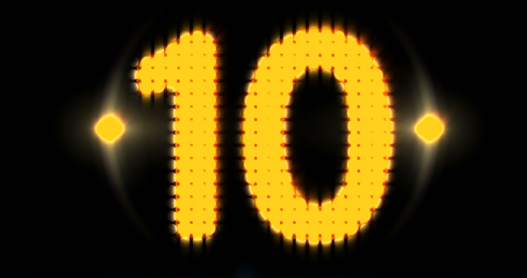 Glowing Number Ten Digital Display on Black Background - Free Images, Stock Photos and Pictures on Pikwizard.com