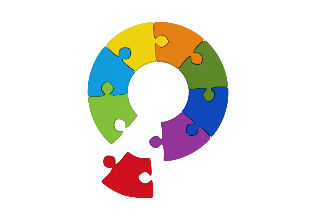 Transparent Circular Jigsaw Puzzle Business Graphic