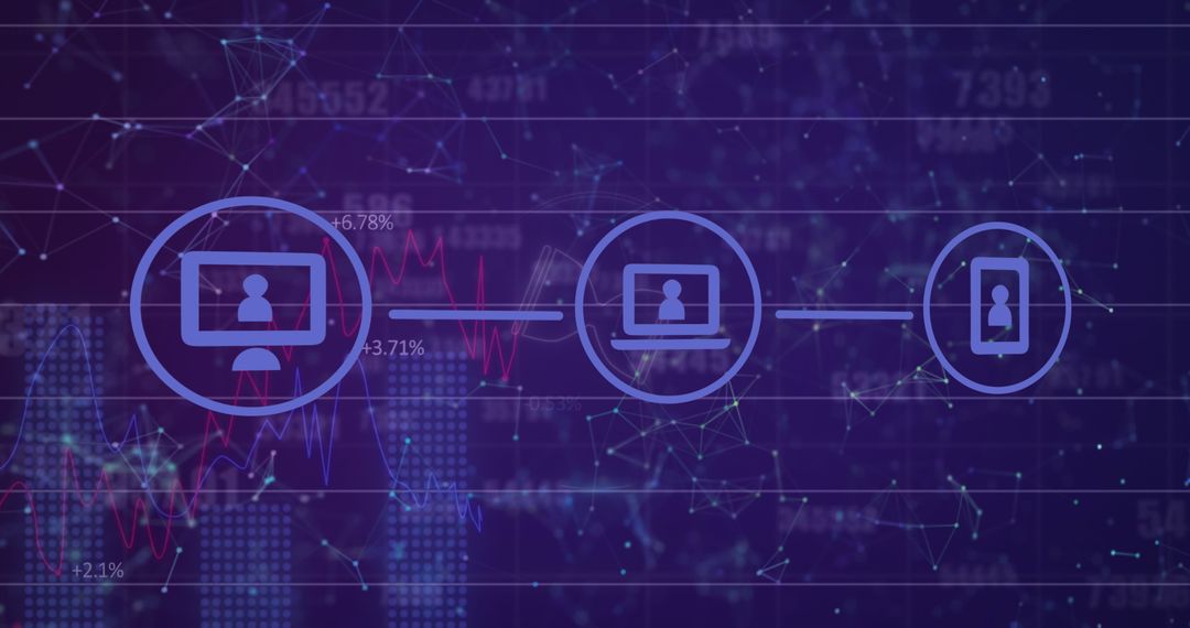 Digital Network Connections Over Data Analytics Background
