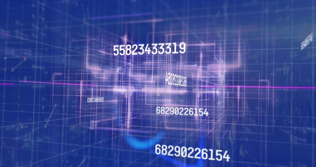 Digital Data Processing Over Glowing Blue Network Grids