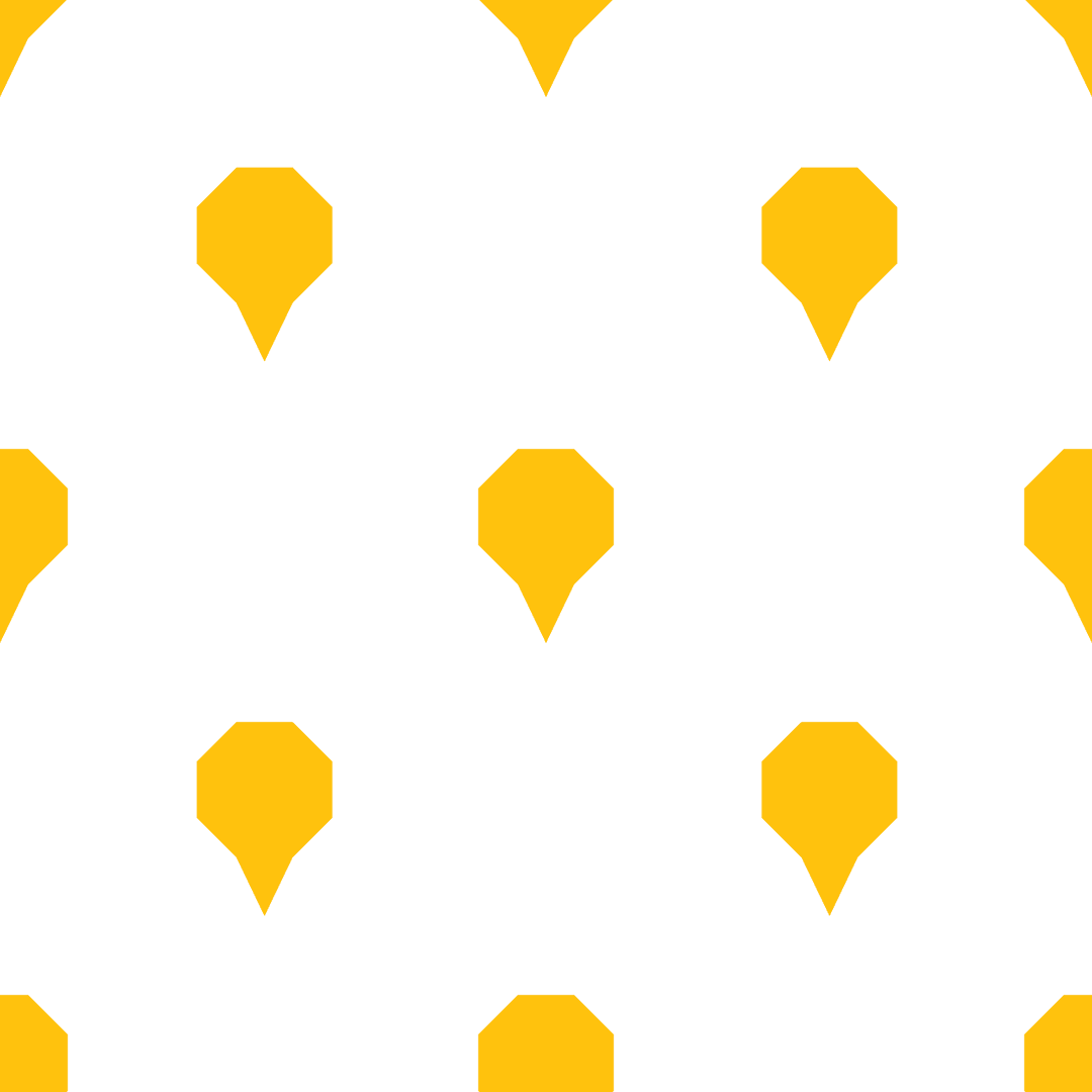 Yellow map pins seamless pattern on transparent background