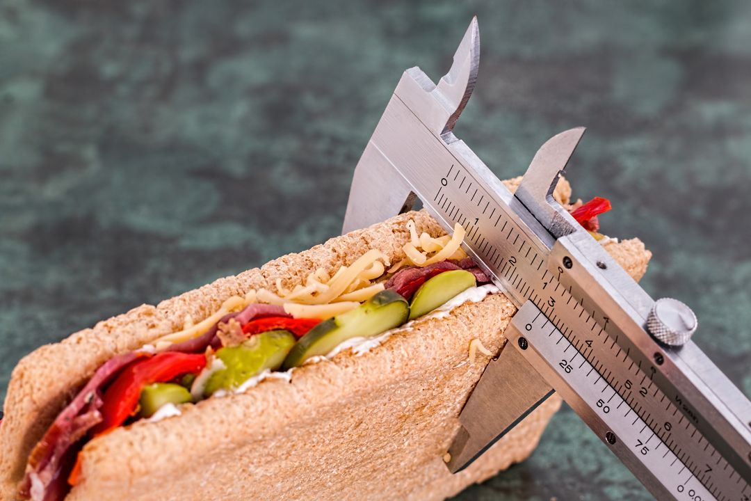 Caliper Measuring Sandwich Thickness for Food Quality Control and Portion Accuracy