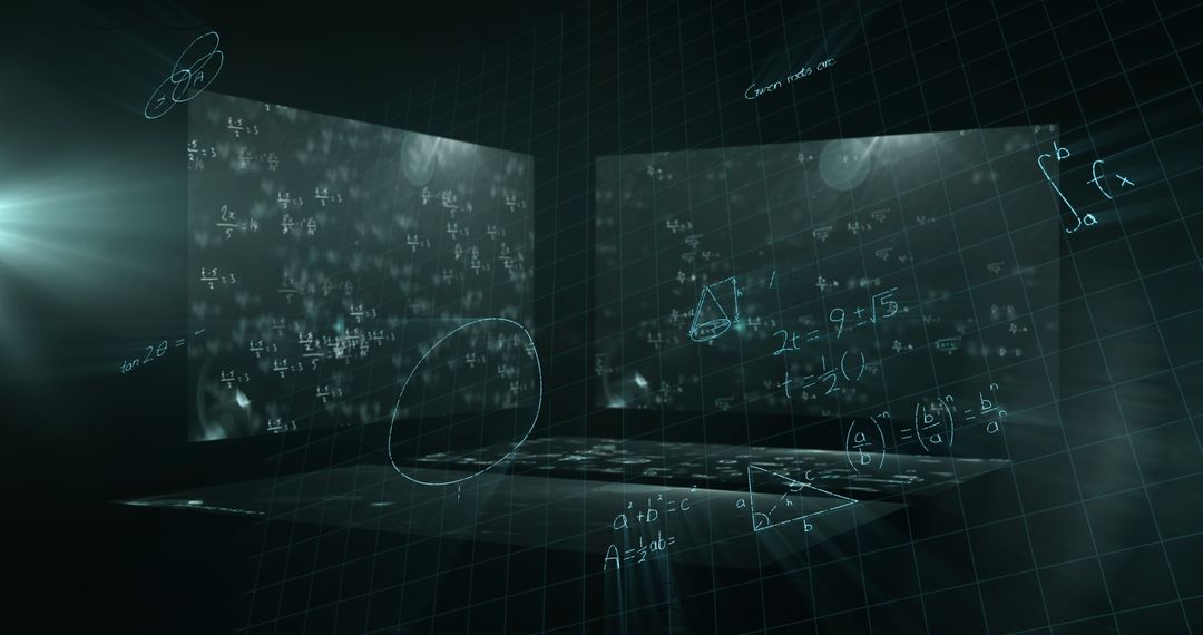 Digital Matrix of Mathematical Equations in Futuristic Space