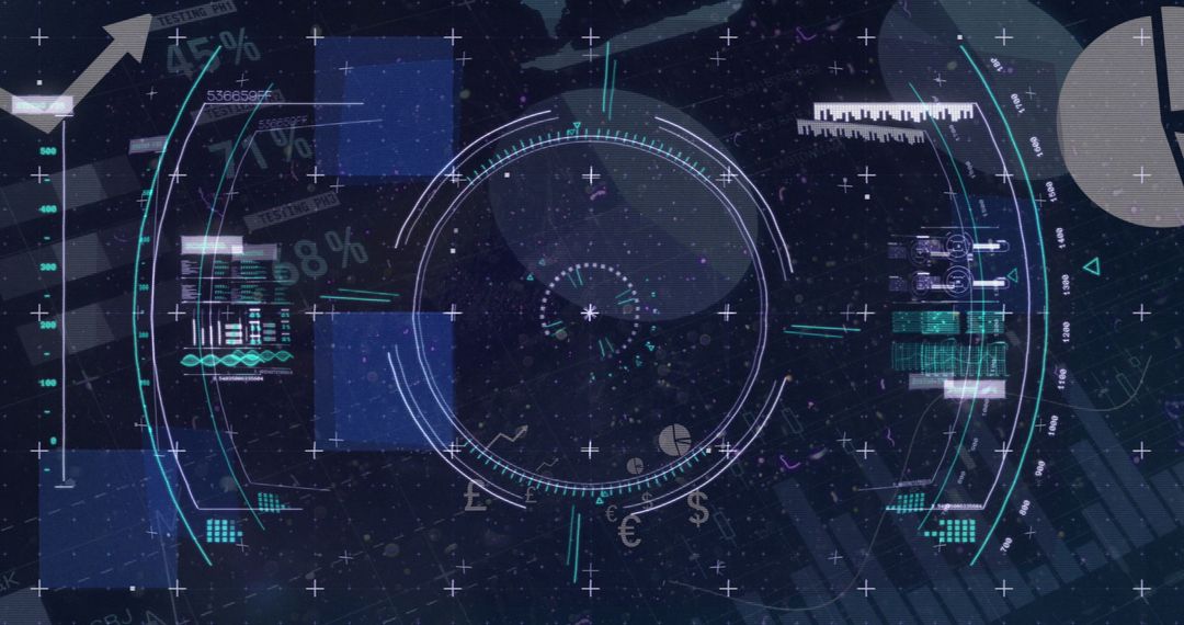 Futuristic HUD Interface with Digital Data Overlay