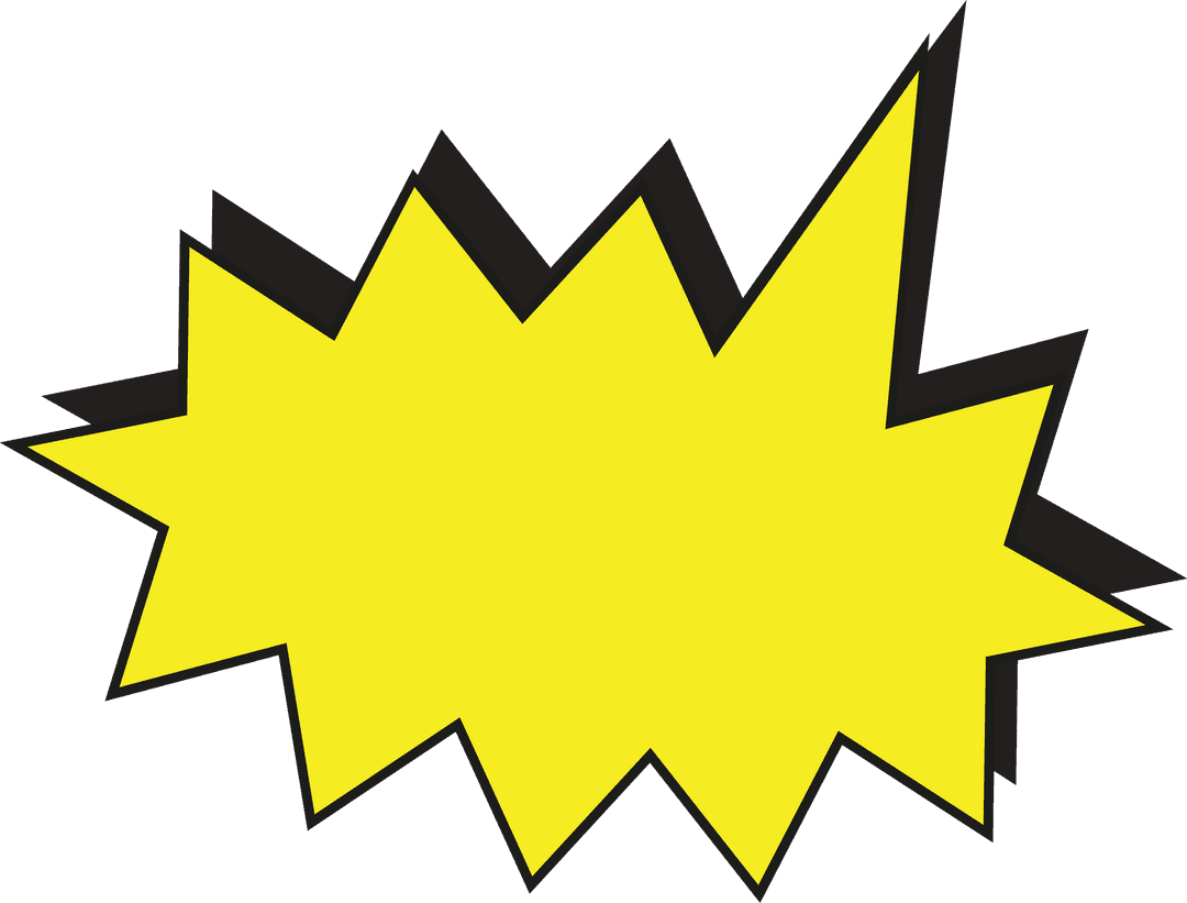 Yellow Jagged Starburst with Transparent Background for Dynamic Designs