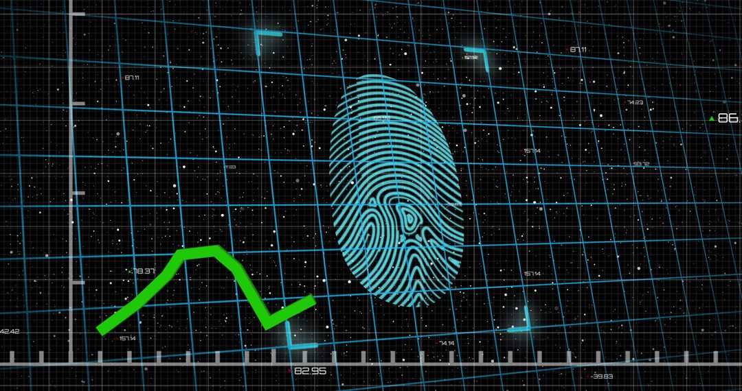 Digital Fingerprint with Graph on Data Interface - Free Images, Stock Photos and Pictures on Pikwizard.com