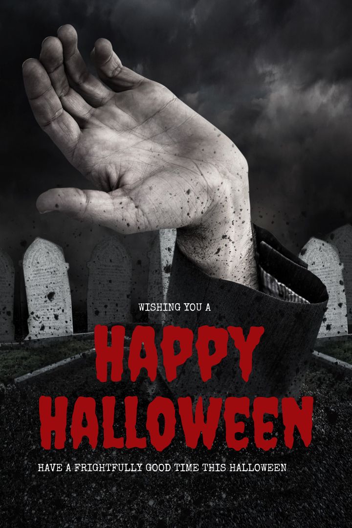 Giant Hand Emerging from Graveyard for Halloween Spook