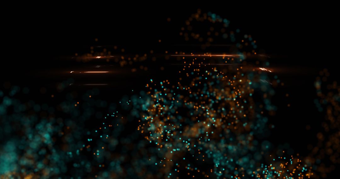 Futuristic Neon Boxing Ring with Glowing Particles