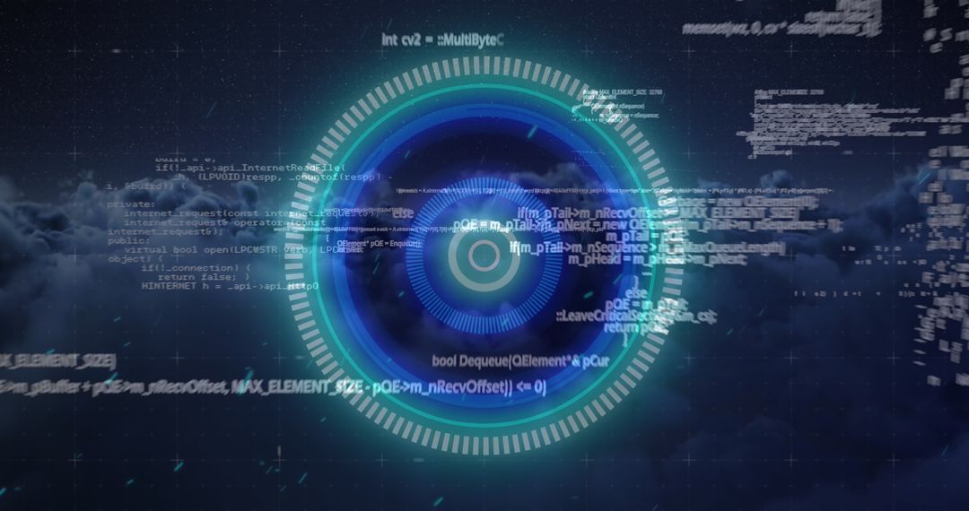 Futuristic Digital Interface Data Scanning Over Cloud