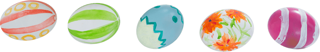 Easter Eggs with Colorful Transparent Patterns