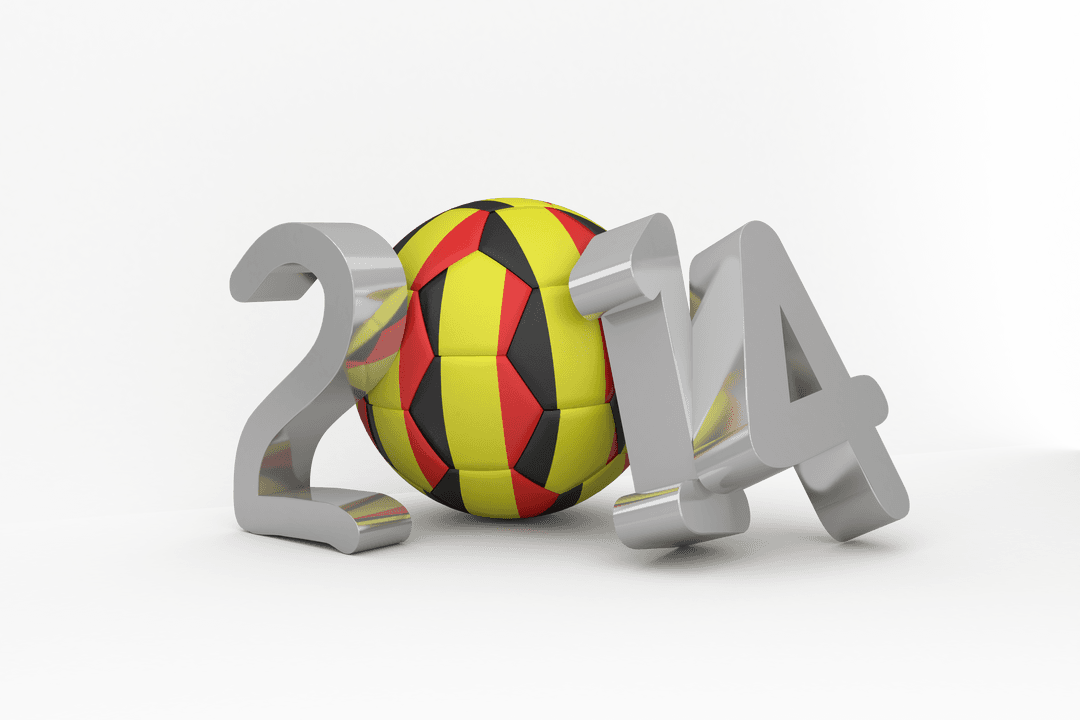 Transparent 2014 with Belgium Flag Soccer Ball Design
