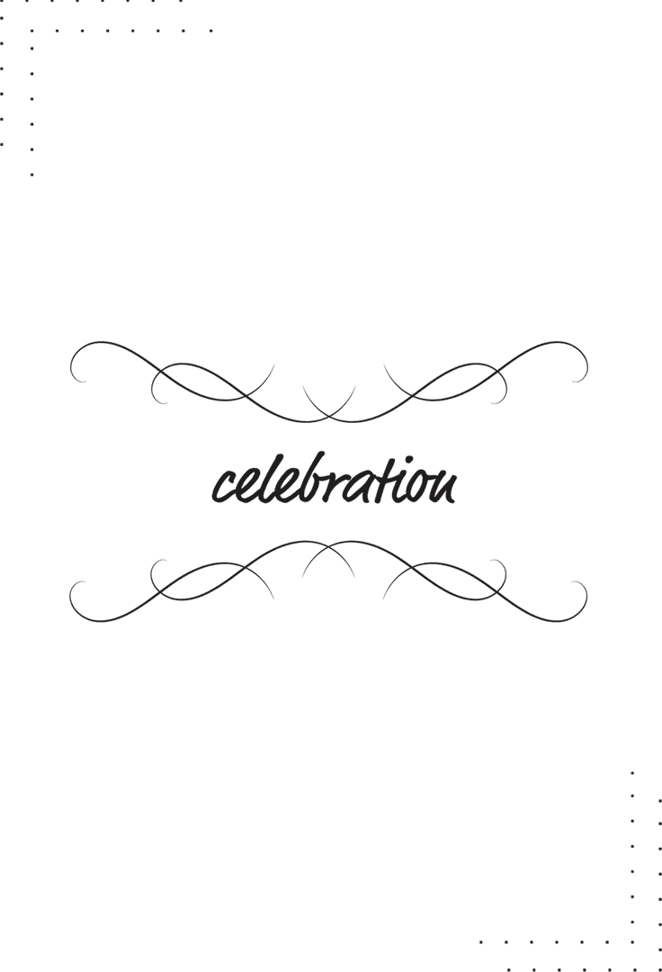 Decorative Celebration Text Design on Transparent Background
