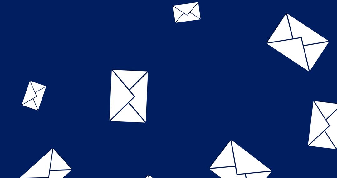 Floating Mails on Navy Background Representing Digital Communication