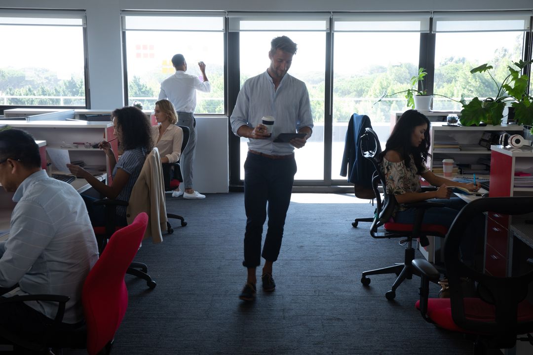 Creative Professionals Collaborating in Contemporary Office Space