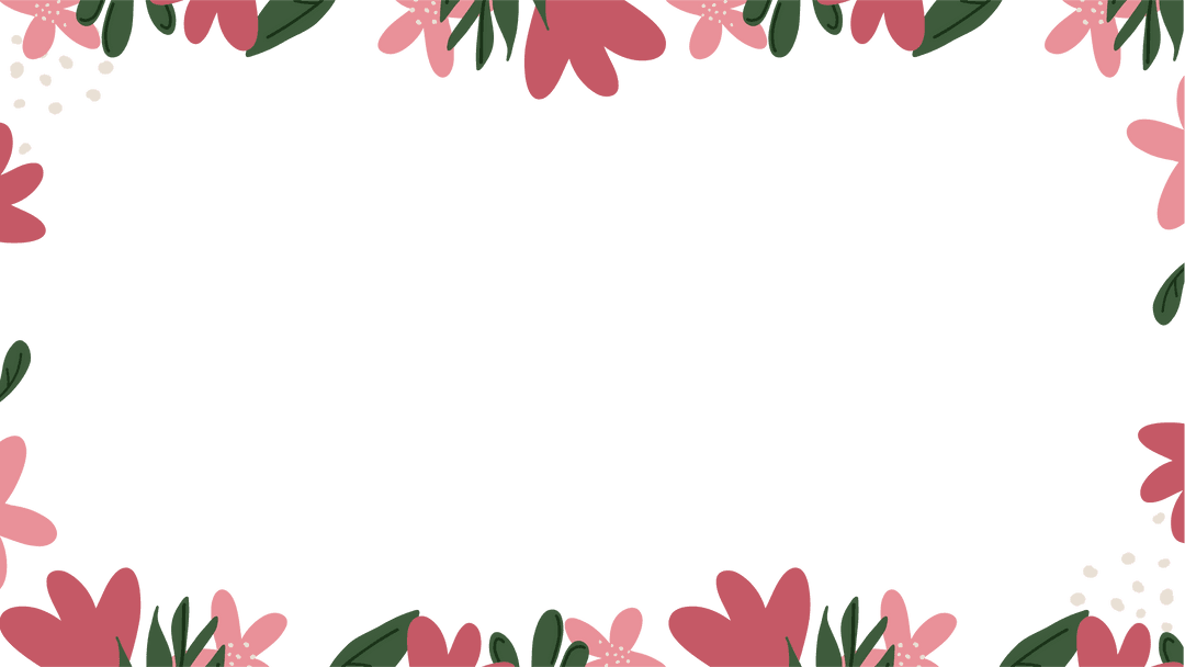 Floral Frame with Pink Petals and Transparent Center