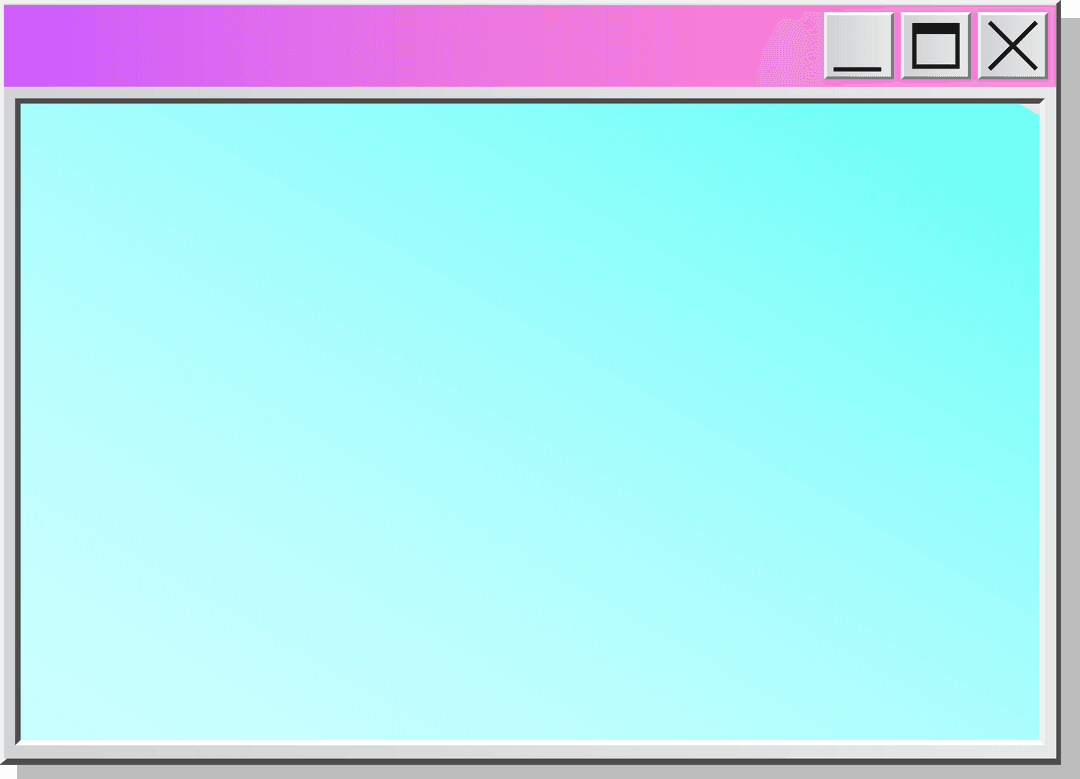 Minimalist Retro UI Window with Gradient Title Bar on Transparent Background - Download Free Stock Images Pikwizard.com