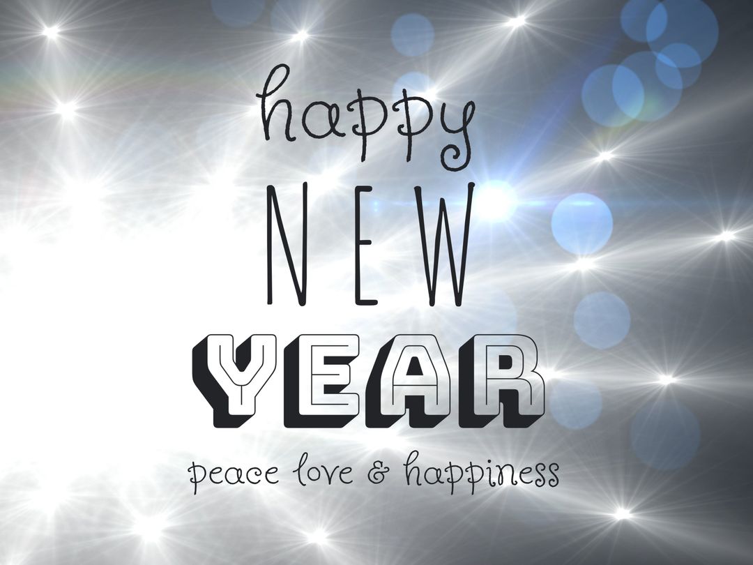 Festive New Year Greeting with Shimmering Lights - Download Free Stock Templates Pikwizard.com