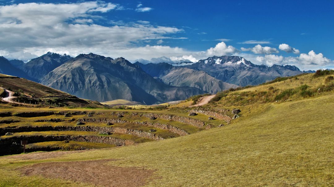 Scenic View of Andean Mountains and Terraced Fields - Free Images, Stock Photos and Pictures on Pikwizard.com
